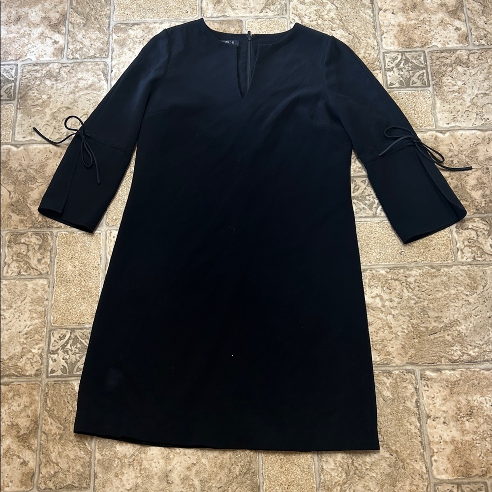 Lafayette 148 Deandra Bell Sleeve Split Neck Mini Dress - Picture 2 of 5